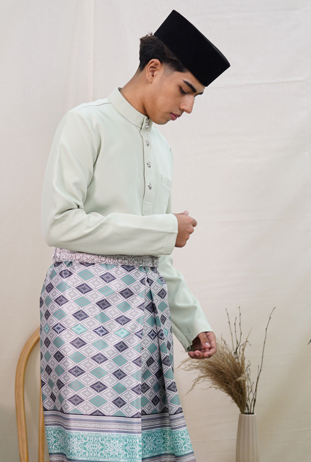 Samping Batik in Mint Green